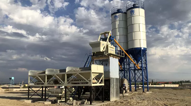 HZS50 Concrete Batching Plant in Benin