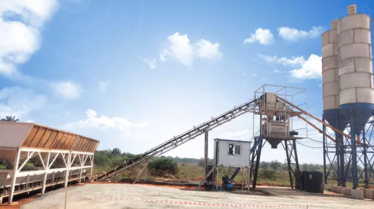 HZS60 concrete batching plant in Onishta