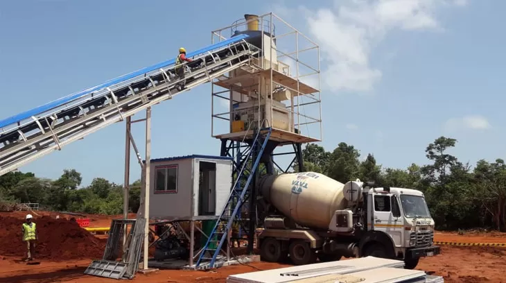 HZS60 concrete batching plant in Aba
