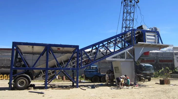 Twin Shaft Mobile Concrete Batching Plant in Abuja