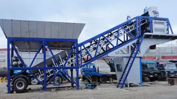 Twin Shaft Mobile Concrete Batching Plant in Ibadan