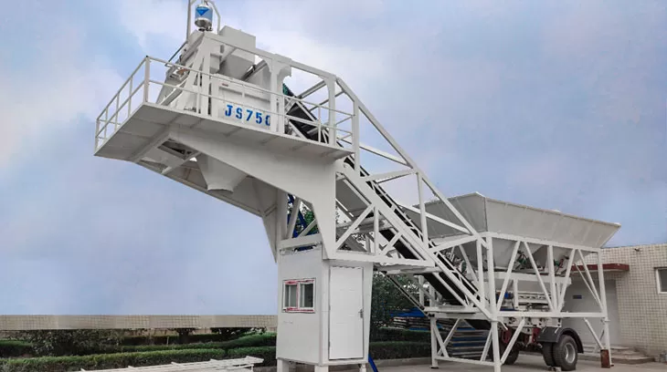 Twin Shaft Mobile Concrete Batching Plant in Nigeria